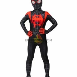 Cosrea Miles Morales Into The Spider-Verse Kids Size Digital Printed Cosplay Costume