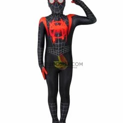 Cosrea Miles Morales Into The Spider-Verse Kids Size Digital Printed Cosplay Costume