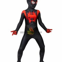 Cosrea Miles Morales Into The Spider-Verse Kids Size Digital Printed Cosplay Costume