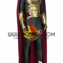 Cosrea Cosplay Costumes Mysterio Metallic Gold Spiderman Far From Home PU Leather Cosplay Costume