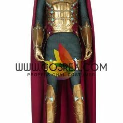 Cosrea Cosplay Costumes Mysterio Metallic Gold Spiderman Far From Home PU Leather Cosplay Costume