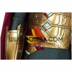 Cosrea Cosplay Costumes Mysterio Metallic Gold Spiderman Far From Home PU Leather Cosplay Costume