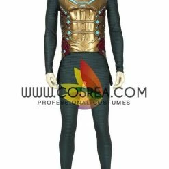 Cosrea Cosplay Costumes Mysterio Metallic Gold Spiderman Far From Home PU Leather Cosplay Costume