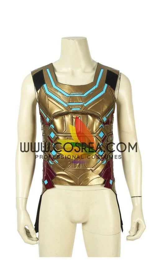 Cosrea Cosplay Costumes Mysterio Metallic Gold Spiderman Far From Home PU Leather Cosplay Costume