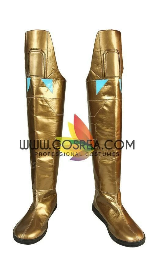 Cosrea Cosplay Costumes Mysterio Metallic Gold Spiderman Far From Home PU Leather Cosplay Costume