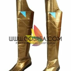 Cosrea Cosplay Costumes Mysterio Metallic Gold Spiderman Far From Home PU Leather Cosplay Costume