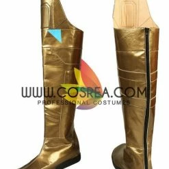 Cosrea Cosplay Costumes Mysterio Metallic Gold Spiderman Far From Home PU Leather Cosplay Costume