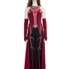 Cosrea Scarlet Witch Finale Version In Bright Red Wanda And Vision TV Series Cosplay Costume Marvel Universe