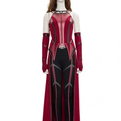 Cosrea Scarlet Witch Finale Version In Bright Red Wanda And Vision TV Series Cosplay Costume Marvel Universe