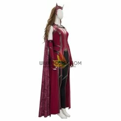 Cosrea Scarlet Witch Finale Version In Bright Red Wanda And Vision TV Series Cosplay Costume Marvel Universe