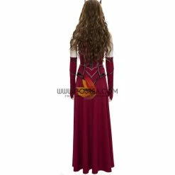 Cosrea Scarlet Witch Finale Version In Bright Red Wanda And Vision TV Series Cosplay Costume Marvel Universe