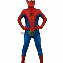 Cosrea Spiderman PS4 Game Classic Version Kids Size Digital Printed Cosplay Costume