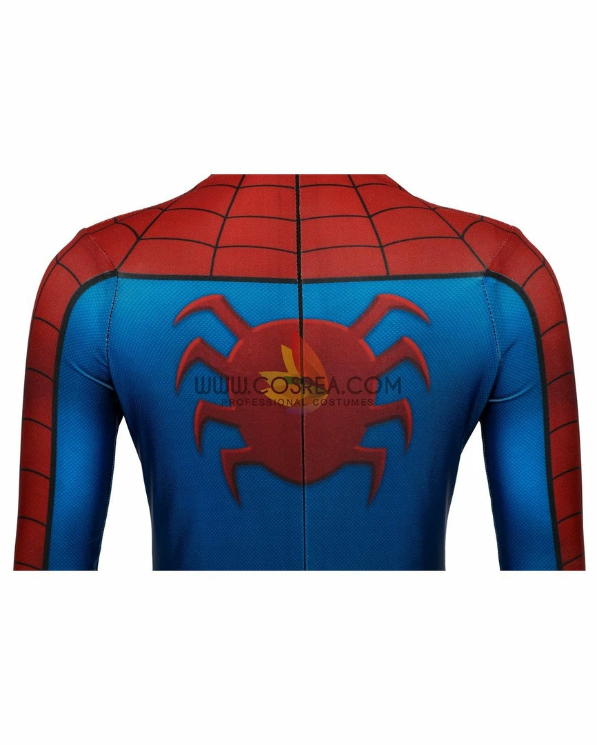 Cosrea Spiderman PS4 Game Classic Version Kids Size Digital Printed Cosplay Costume