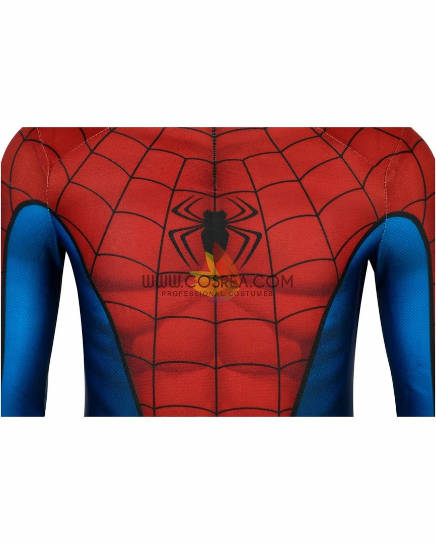 Cosrea Spiderman PS4 Game Classic Version Kids Size Digital Printed Cosplay Costume