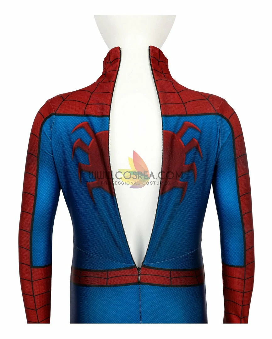 Cosrea Spiderman PS4 Game Classic Version Kids Size Digital Printed Cosplay Costume