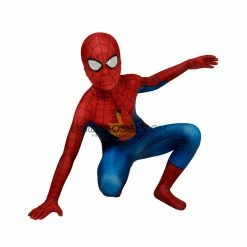 Cosrea Spiderman PS4 Game Classic Version Kids Size Digital Printed Cosplay Costume