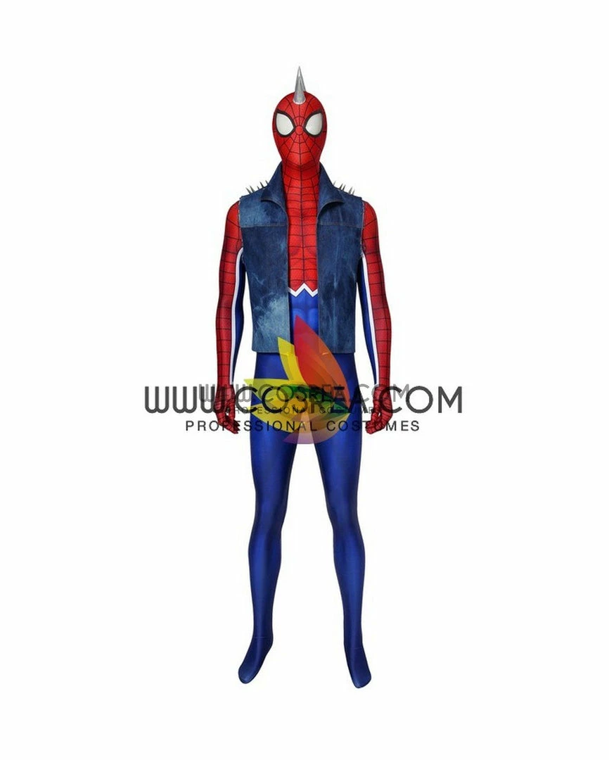Cosrea Marvel Universe Spiderman PS4 Game Punk Suit Digital Printed Cosplay Costume