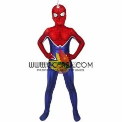 Cosrea Spiderman PS4 Game Punk Suit Kids Size Digital Printed Cosplay Costume Marvel Universe