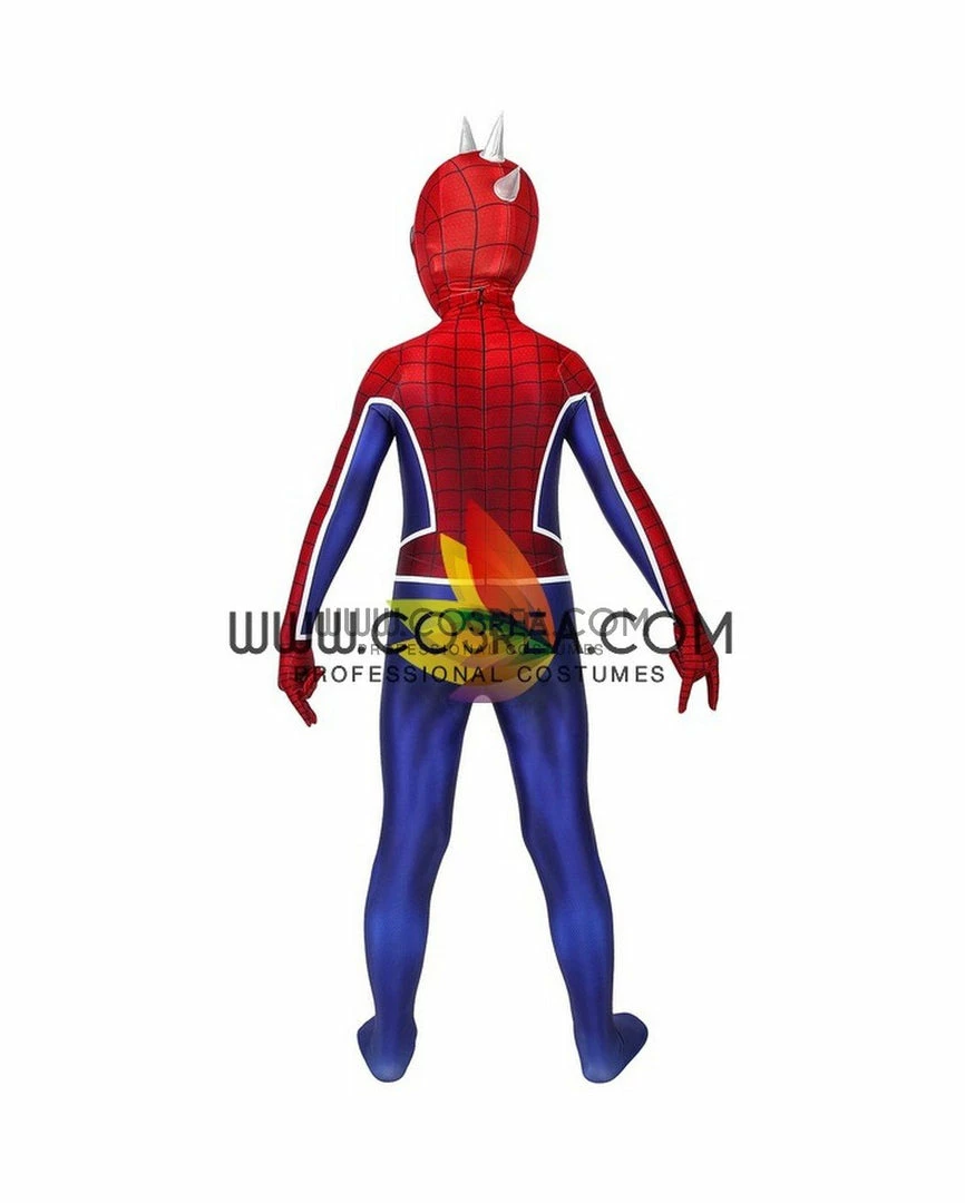 Cosrea Spiderman PS4 Game Punk Suit Kids Size Digital Printed Cosplay Costume Marvel Universe