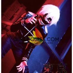 Cosrea Anime Costumes Tokyo Ghoul Ken Kaneki PU Leather Battle Cosplay Costume