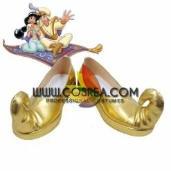 Cosrea Disney Aladdin Jasmine Gold Cosplay Shoes