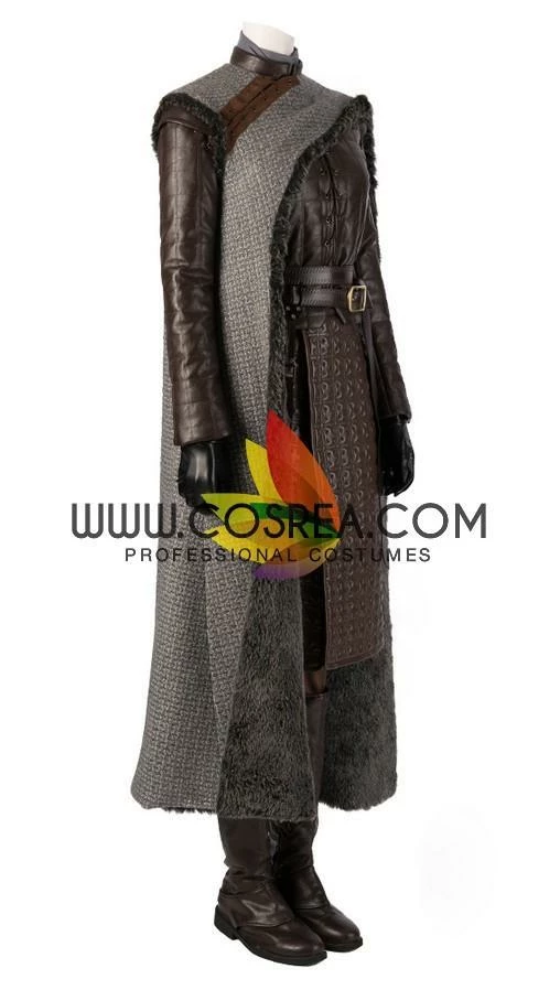 Cosrea Arya Stark Season 8 Game Of Thrones Dark PU Leather Version Cosplay Costume