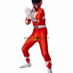 Cosrea TV & Movies Mighty Morphin Power Rangers Red Ranger Kids Size Digital Printed Cosplay Costume