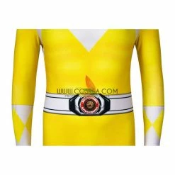 Cosrea TV & Movies Mighty Morphin Power Rangers Yellow Ranger Kids Size Digital Printed Cosplay Costume