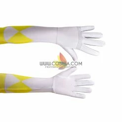 Cosrea TV & Movies Mighty Morphin Power Rangers Yellow Ranger Kids Size Digital Printed Cosplay Costume