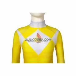 Cosrea TV & Movies Mighty Morphin Power Rangers Yellow Ranger Kids Size Digital Printed Cosplay Costume