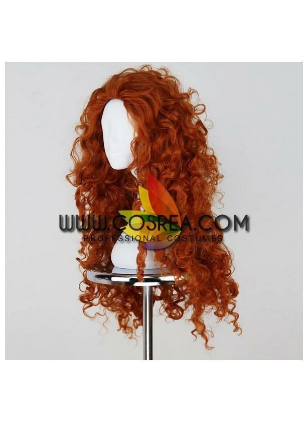 Cosrea Brave Merida Bronze Orange Curl Cosplay Wig Cosplay Wigs